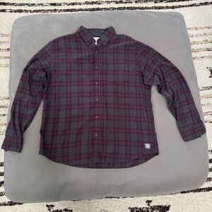 Vintage Weatherproof Men's Casual Flannel Shirt - Dark Gray and Burgundy